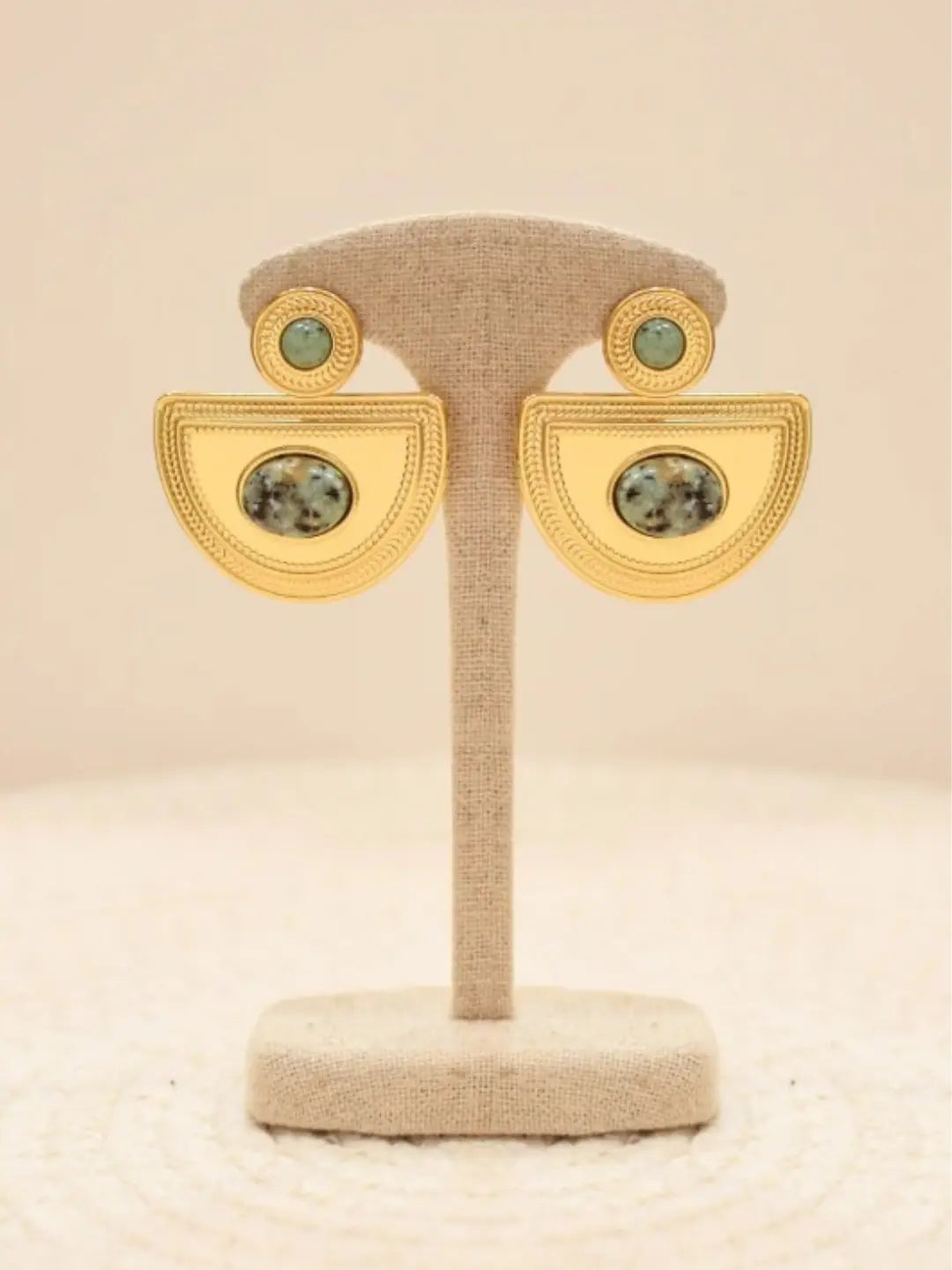 Boucles d'oreilles Cali ornées de pierres naturelles Turquoise d'Afrique