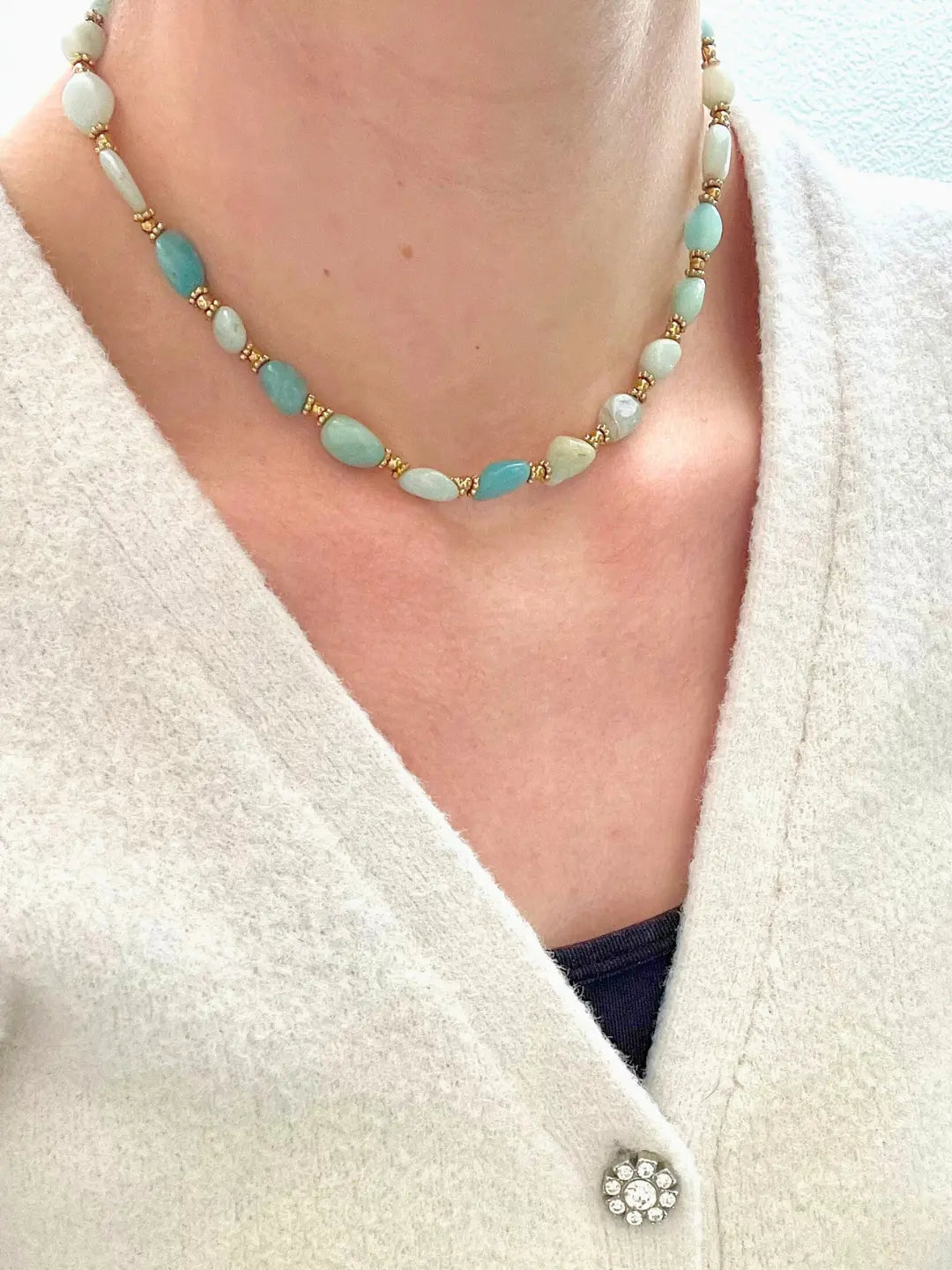 Collier BALI - pierres naturelles Amazonite