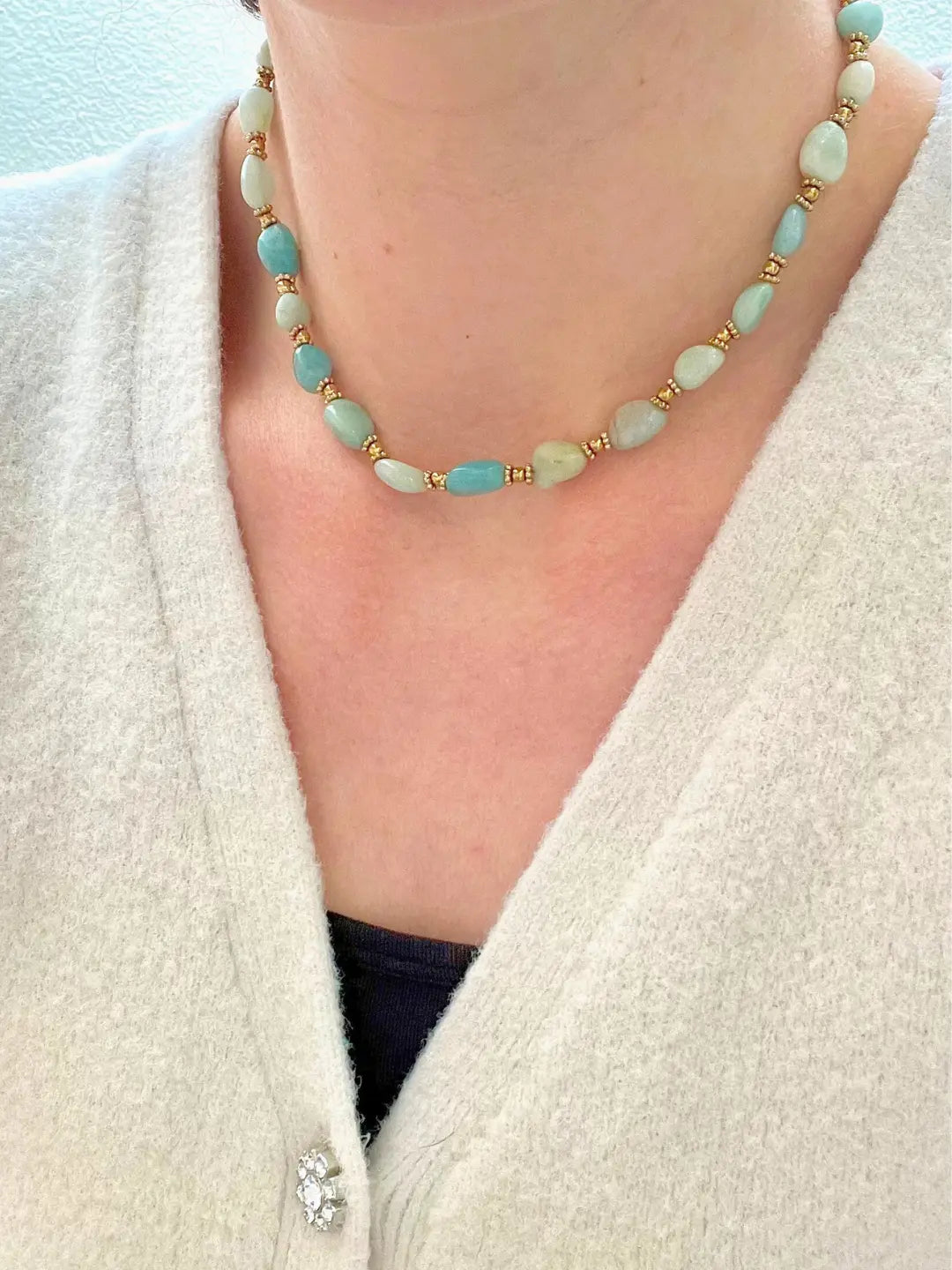 Collier BALI - pierres naturelles Amazonite