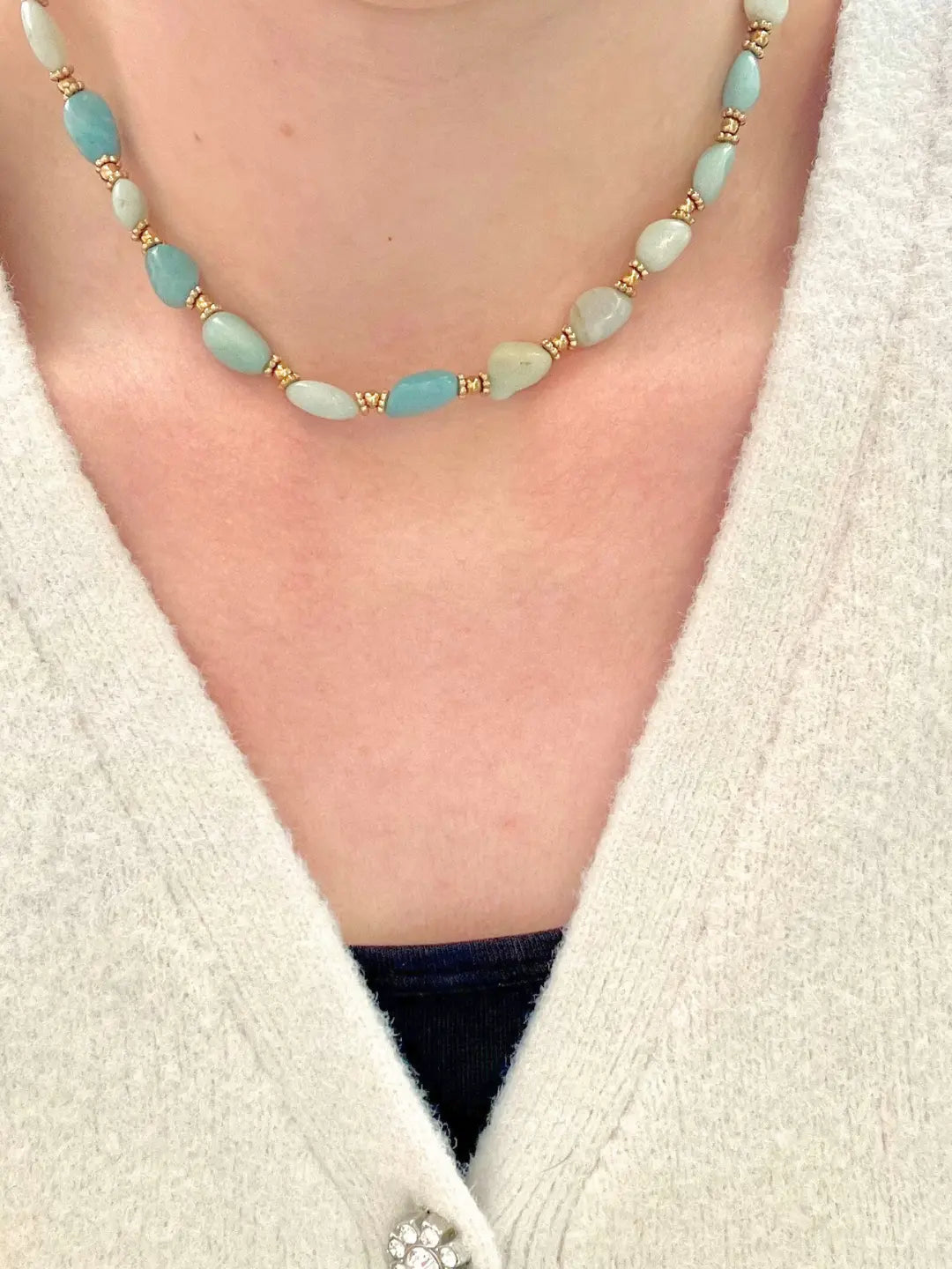 Collier BALI - pierres naturelles Amazonite
