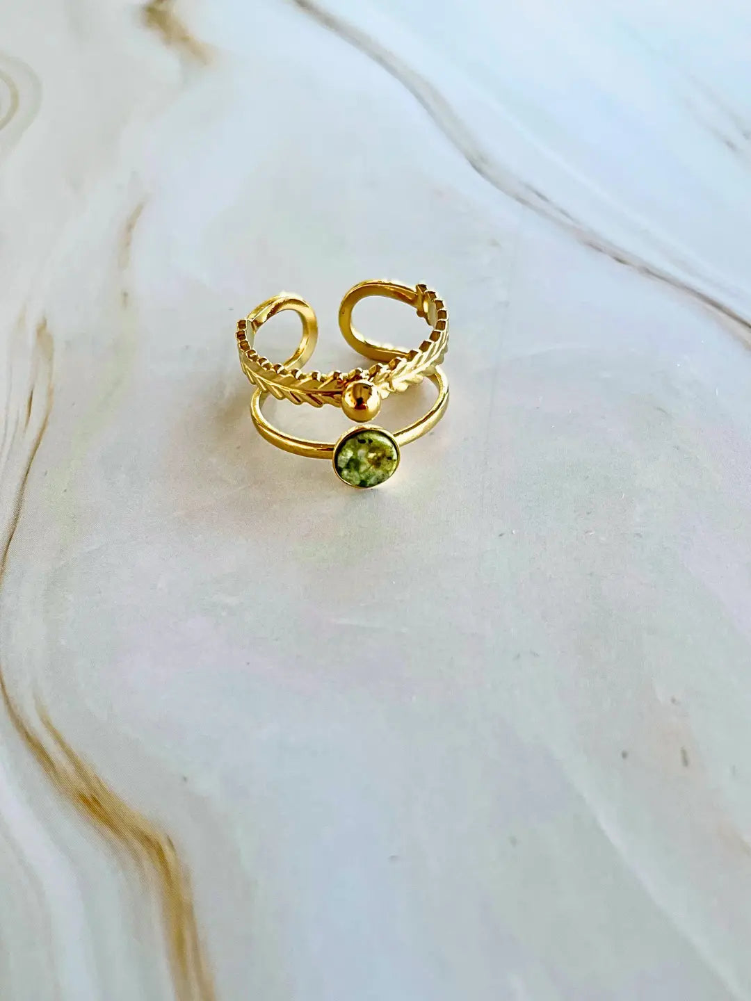 Bague Mila ornée d'une pierre naturelle Turquoise d'Afrique