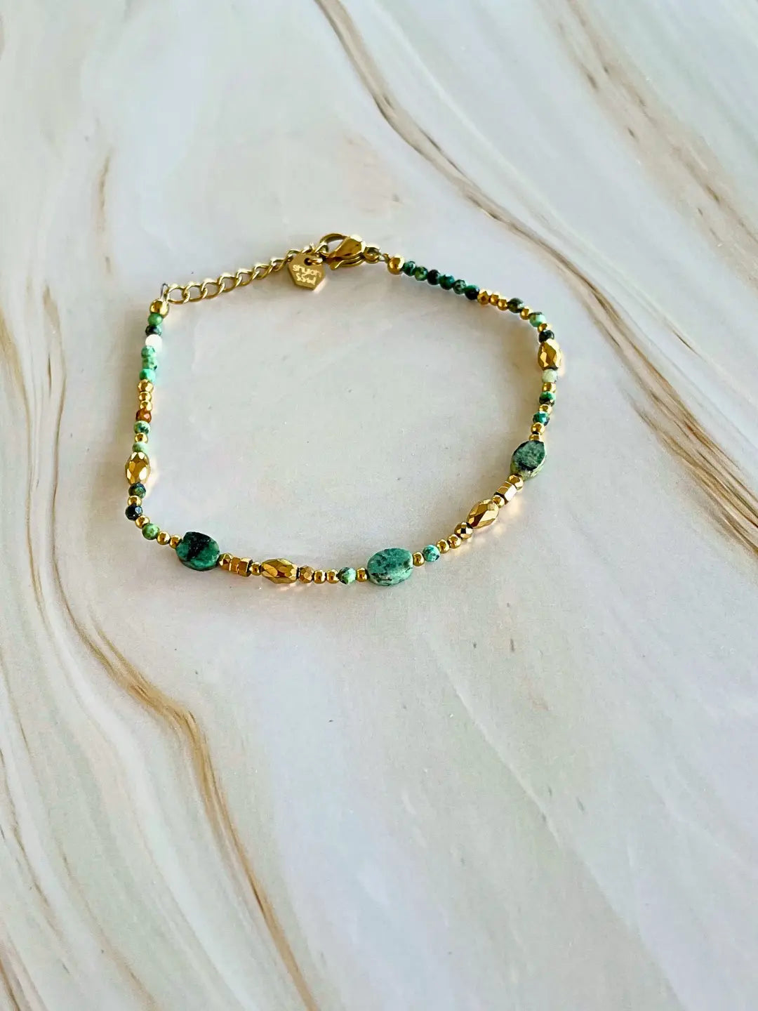 Bracelet Alba orné de pierres naturelles Turquoise d'Afrique