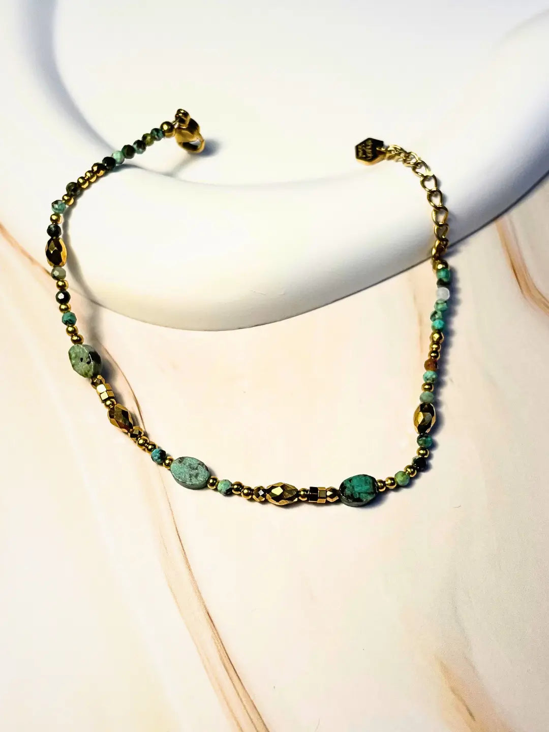 Bracelet Alba orné de pierres naturelles Turquoise d'Afrique